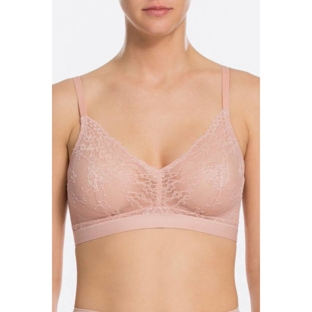 Spanx Spotlight‎ On Lace Bralette in Vintage Rose Size XS Pink Sheer Unlined Bra